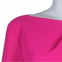 Pre Owned Roksanda Ilincic Neon Pink Trumpet Sleeve Dress L
