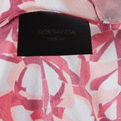 Pre Owned Roksanda Ilincic Orange Printed Sleeveless Silk Dress M