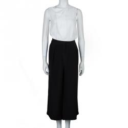 Pre Owned Roksanda Ilincic Black Wide Leg Silk Pants M