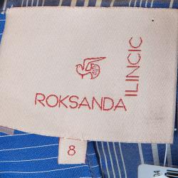 Pre Owned Roksanda Ilincic Blue Striped Silk Top S