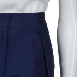 Pre Owned Roksanda Ilincic Navy Blue Silk Oversized Trousers M