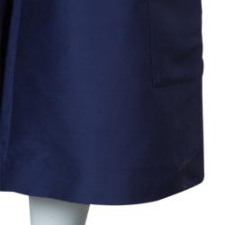 Pre Owned Roksanda Ilincic Navy Blue Silk Oversized Trousers M