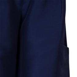 Pre Owned Roksanda Ilincic Navy Blue Silk Oversized Trousers M