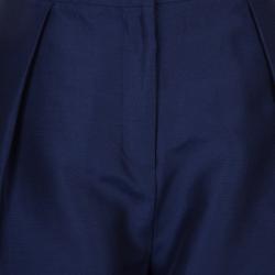 Pre Owned Roksanda Ilincic Navy Blue Silk Oversized Trousers M