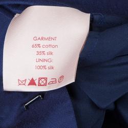 Pre Owned Roksanda Ilincic Navy Blue Silk Oversized Trousers M