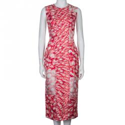 مملوكة مسبقًا Roksanda Ilincic Orange Printed Silk Sleeveless Dress S