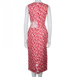 مملوكة مسبقًا Roksanda Ilincic Orange Printed Silk Sleeveless Dress S