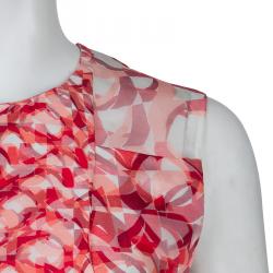 مملوكة مسبقًا Roksanda Ilincic Orange Printed Silk Sleeveless Dress S