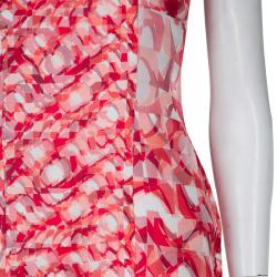 مملوكة مسبقًا Roksanda Ilincic Orange Printed Silk Sleeveless Dress S