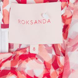 مملوكة مسبقًا Roksanda Ilincic Orange Printed Silk Sleeveless Dress S