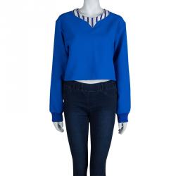 Pre Owned توب روكساندا ايلينسيك أزرق واسع بأكمام طويلة L