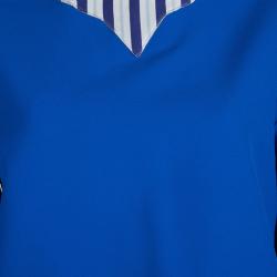 Pre Owned توب روكساندا ايلينسيك أزرق واسع بأكمام طويلة L