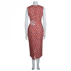 Pre Owned Roksanda Ilincic Orange Printed Sleeveless Silk Dress M