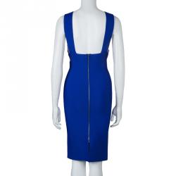 Pre Owned Roland Mouret Electric Blue Knit Backless Bodycon Dress S