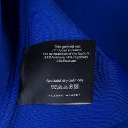 Pre Owned Roland Mouret Electric Blue Knit Backless Bodycon Dress S