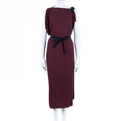 Pre Owned Roland Mouret Burgundy Dress M