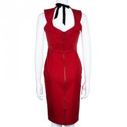 Pre Owned Roland Mouret Red Structured Dress M