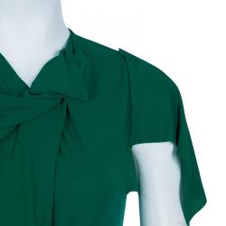 Pre Owned Roland Mouret Green Draped Dress S