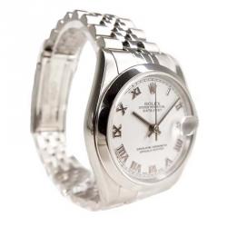 Pre Owned Rolex White Stainless Steel Datejust Women's Wristwatch 31MM