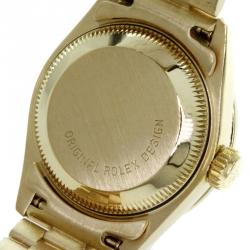 Pre Owned Rolex Champagne Gold 18K Yellow Gold Diamond Datejust Women's Wristwatch 26MM