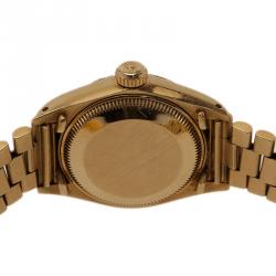 مملوكة مسبقًا Rolex Black 18K Yellow Gold Datejust Women's Wristwatch 26MM