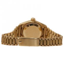 مملوكة مسبقًا Rolex Black 18K Yellow Gold Datejust Women's Wristwatch 26MM