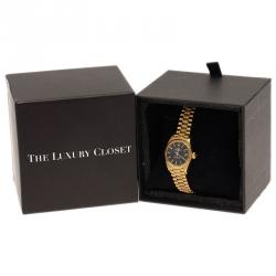 مملوكة مسبقًا Rolex Black 18K Yellow Gold Datejust Women's Wristwatch 26MM