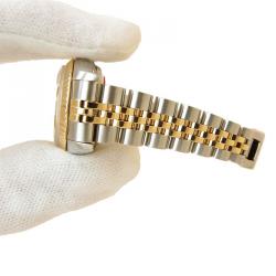 مملوكة مسبقًا Rolex Champagne 18K Yellow Gold and Stainless Steel Datejust Women's Wristwatch 25MM