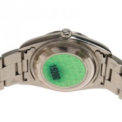 Pre Owned ساعة يد نسائية رولكس ديتجاست ستانلس ستيل بيضاء 34مم