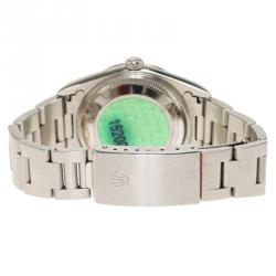 Pre Owned ساعة يد نسائية رولكس ديتجاست ستانلس ستيل بيضاء 34مم