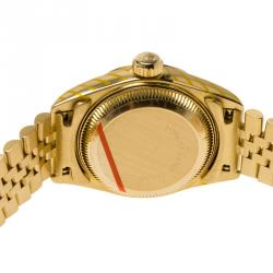 Pre Owned ساعة يد نسائية رولكس ديت جست ذهب أصفر عيار 18 سوداء 26 مم