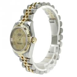 Pre Owned ساعة يد نسائية رولكس ديتجاست ستانلس ستيل وذهب أصفر عيار 18 صدف 26مم