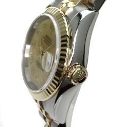 Pre Owned ساعة يد نسائية رولكس ديتجاست ستانلس ستيل وذهب أصفر عيار 18 صدف 26مم