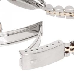 مملوكة مسبقًا ساعة يد نسائية رولكس ديتجاست ستانلس ستيل وذهب أصفر عيار 18 سوداء 26مم