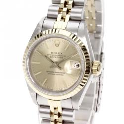 مملوكة مسبقًا Rolex Champagne 18K Yellow Gold and Stainless Steel Datejust Women's Wristwatch 26MM
