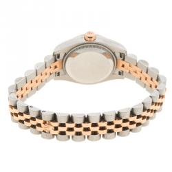 Pre Owned Rolex Mother Of Pearl Rose Gold & Stainless Steel Datejust 179171 Women's Wristwatch 26MM