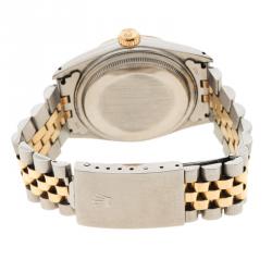 Pre Owned Rolex Champagne Stainless Steel & 18k Yellow Gold Oyster Perpetual Datejust 16013  Women's Wristwatch 36MM
