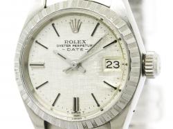 Pre Owned Rolex Silver Stainless Steel Oyster Perpetual Women's Wristwatch 26MM