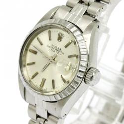 Pre Owned Rolex Silver Stainless Steel Oyster Perpetual Women's Wristwatch 26MM