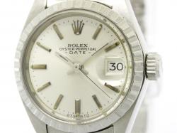 Pre Owned Rolex Silver Stainless Steel Oyster Perpetual Women's Wristwatch 26MM