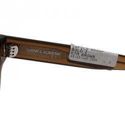 مملوكة مسبقًا Saint Laurent Paris Brown Bold K7M Round Sunglasses