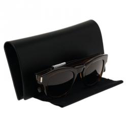 مملوكة مسبقًا Saint Laurent Paris Brown Bold K7M Round Sunglasses