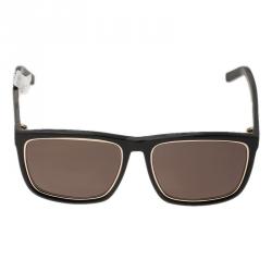 Pre Owned Saint Laurent Paris Black 807EJ Rectangle Sunglasses