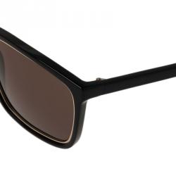 Pre Owned Saint Laurent Paris Black 807EJ Rectangle Sunglasses