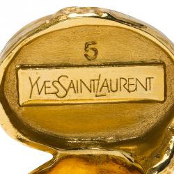 مملوكة مسبقًا خاتم سان لوران باريس أرتي تركواز ذهبي اللون مقاس 49