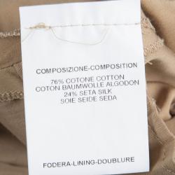 Pre Owned Saint Laurent Sand Brown Slub Cotton Belted Trousers S