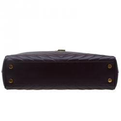 Pre Owned حقيبة يد سان لوران باريس شوبر كاساندريه جلد ماتيلاس عنابي