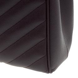 Pre Owned حقيبة يد سان لوران باريس شوبر كاساندريه جلد ماتيلاس عنابي