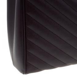 Pre Owned حقيبة يد سان لوران باريس شوبر كاساندريه جلد ماتيلاس عنابي