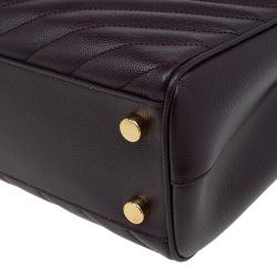 Pre Owned حقيبة يد سان لوران باريس شوبر كاساندريه جلد ماتيلاس عنابي